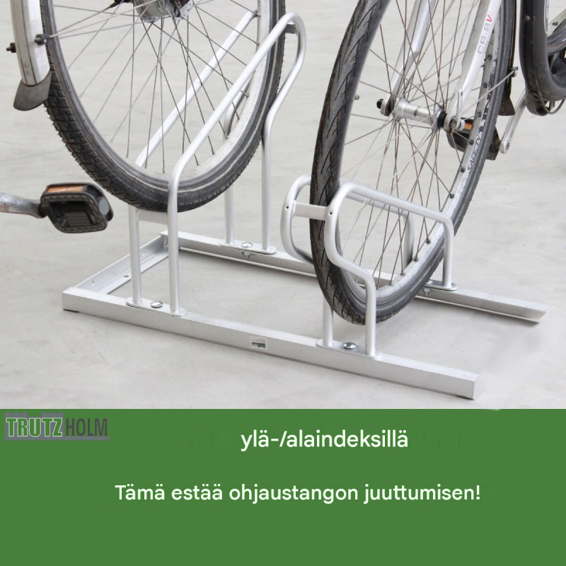 Polkupyöräteline 6 pyörälle, kuumasinkitty teräs, 210 x 45 cm, 2x3 moduulia