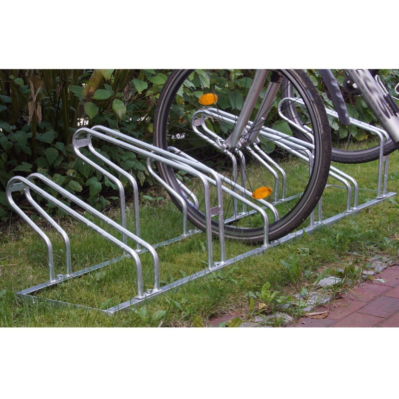 Polkupyöräteline 6 pyörälle, kuumasinkitty teräs, 210 x 45 cm, 2x3 moduulia