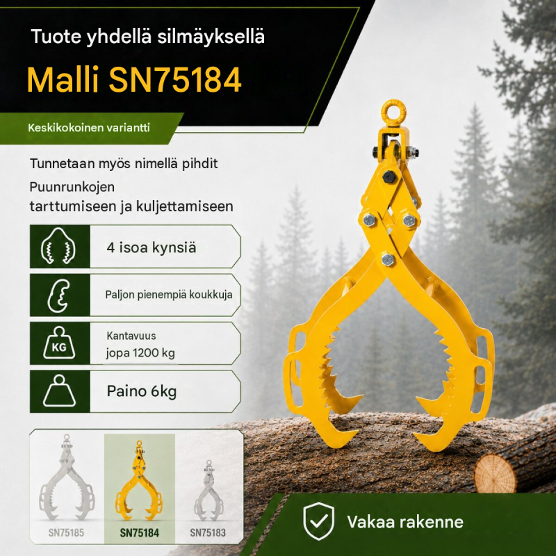 Kaksileukainen metsäpihdi SN75184, 1.200 kg, 760 mm, keltainen