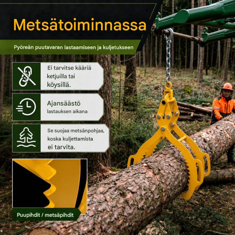 Kaksileukainen metsäpihdi SN75184, 1.200 kg, 760 mm, keltainen