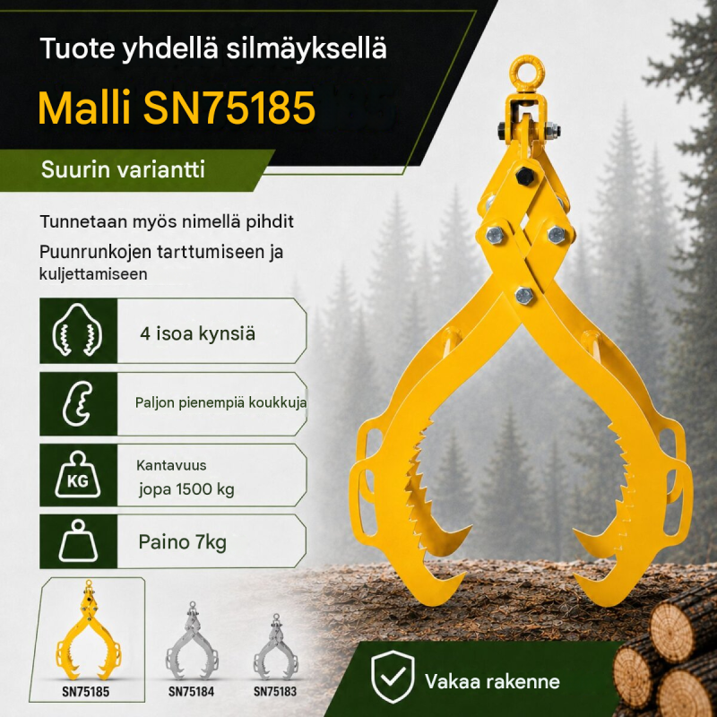 Kaksoiskourainen metsäpihti SN75185, 1500 kg, 840 mm, keltainen