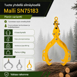 Kaksoiskourainen puukoura SN75183, 800 kg, 650 mm, keltainen