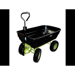 Puutarhakärry 400 kg, 125 l, kippitoiminto, käsikahva ja vetoaisa