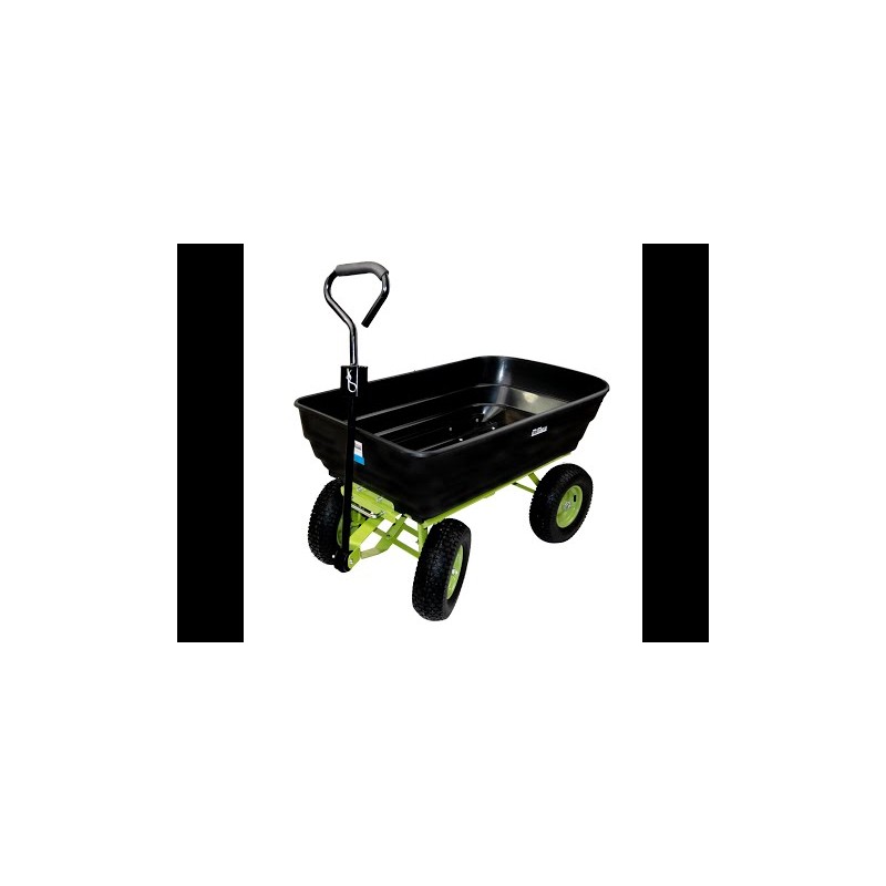 Puutarhakärry 400 kg, 125 l, kippitoiminto, käsikahva ja vetoaisa