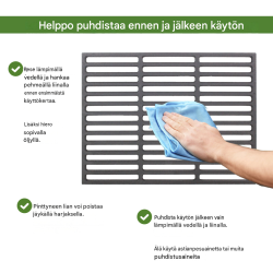Emaloitu valurautainen grilliritilä, musta, suorakaide, grilleihin ja tulisijoille