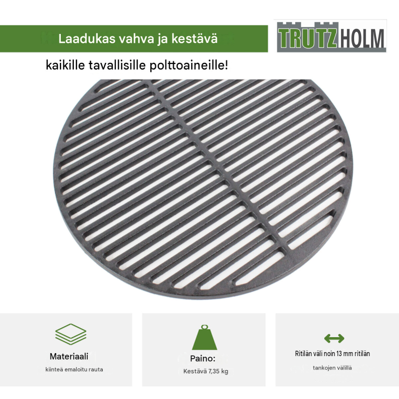 Grilliritilä Ø 54,5 cm, emaloitu valurauta, musta, pyöreä
