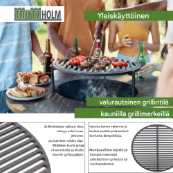 Grilliritilä Ø 54,5 cm, emaloitu valurauta, musta, pyöreä