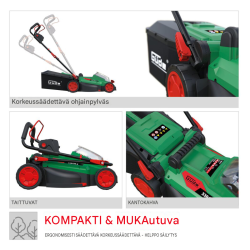 Güde 330/20-4 akkuruohonleikkuri, 20 V, 4,0 Ah, 33 cm, laturi