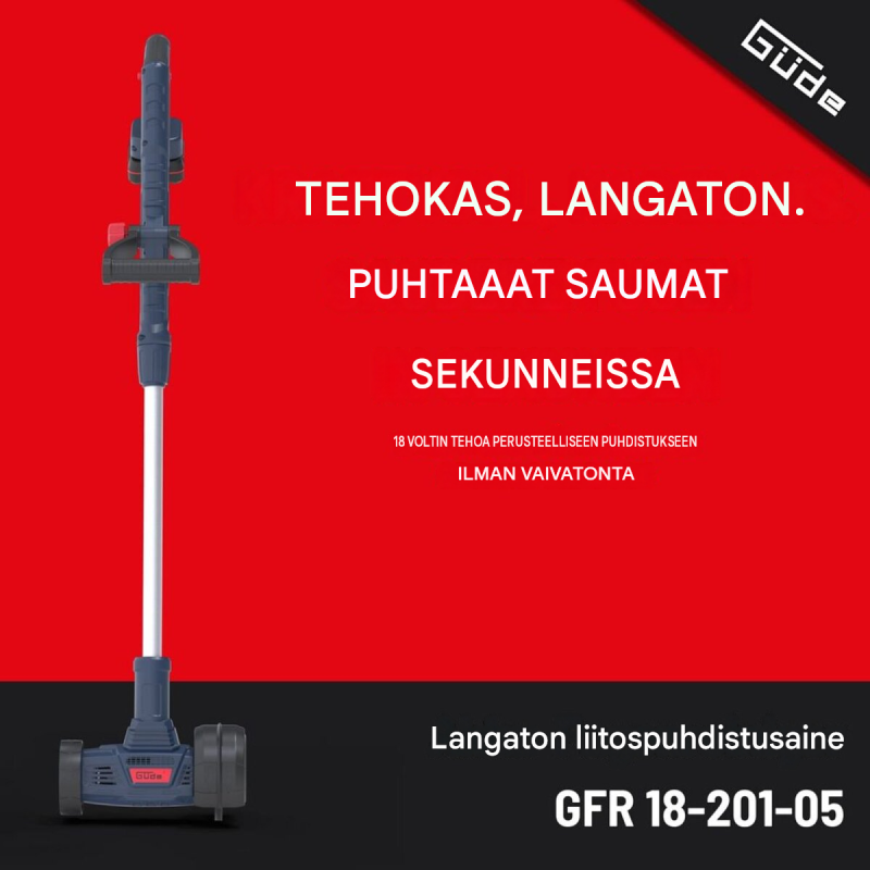 Güde GFR 18-201-05 akkukäyttöinen saumapuhdistin, 18 V, 110 mm harja