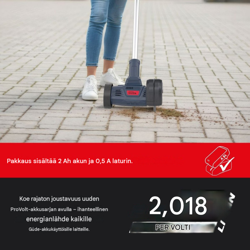 Güde GFR 18-201-05 akkukäyttöinen saumapuhdistin, 18 V, 110 mm harja