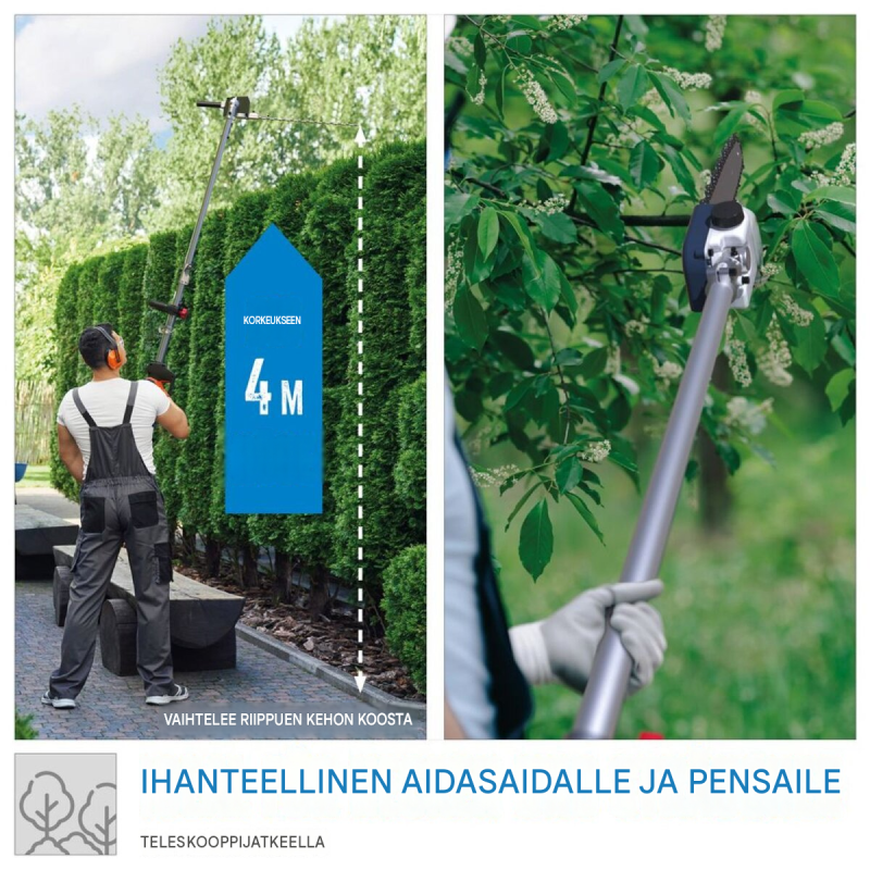 Güde 4-in-1-akkupuutarhasarja TGPS 18-401-30, 18 V Li-Ion-käyttö, 4 työpäätä