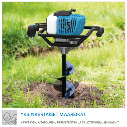 Güde GE 1450.1 bensiinikäyttöinen maaporakone, 1,45 kW/2 PS, 3 poranterää