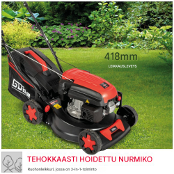 Güde ECO WHEELER 413.3 R bensiiniruohonleikkuri, 418 mm, 3in1, 900 m², 95442