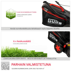 Güde ECO WHEELER 413.3 R bensiiniruohonleikkuri, 418 mm, 3in1, 900 m², 95442