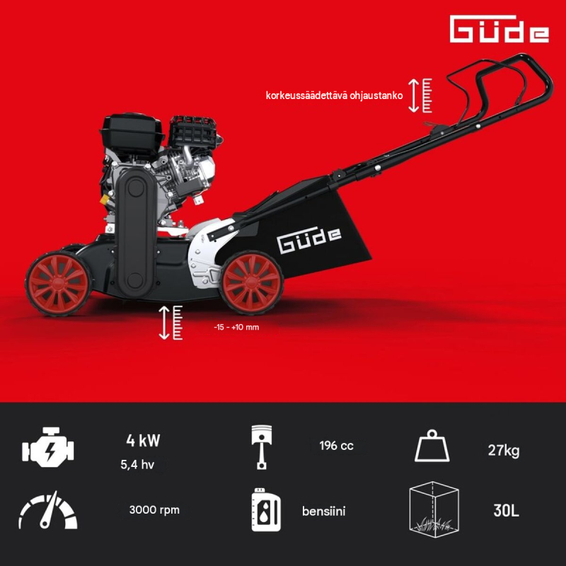 Güde GBV 400-196 2in1 FS bensiinikäyttöinen vertikointikone 4 kW, 400 mm