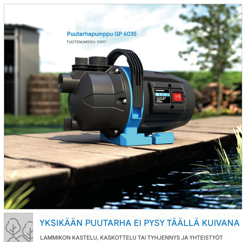 Güde GP 6035 puutarhapumppu, 600 W, 3200 l/h, 35 m