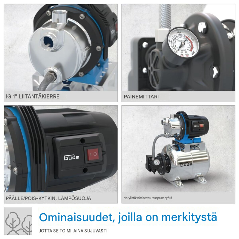 Güde HWW 1000 ES -vesiautomaatti, 1000 W, 20 l, 3800 l/h