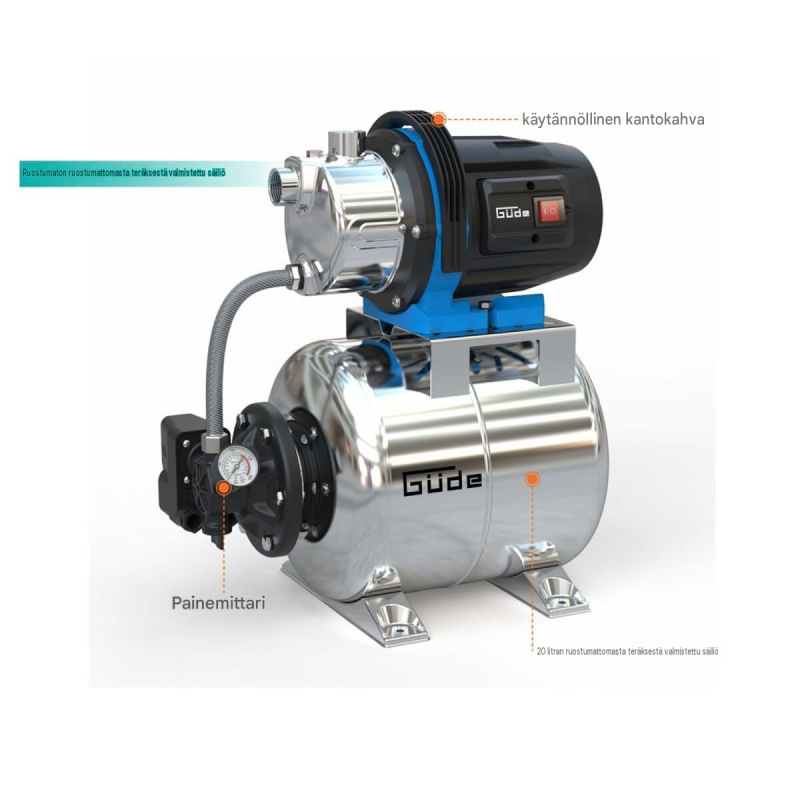 Güde HWW 1000 ES -vesiautomaatti, 1000 W, 20 l, 3800 l/h