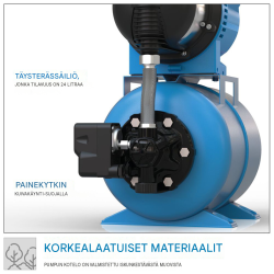 Güde HWW 1100.1 VF -vesiautomaatti, 1100 W, 4600 l/h, nostokorkeus 46 m, 24 l säiliö