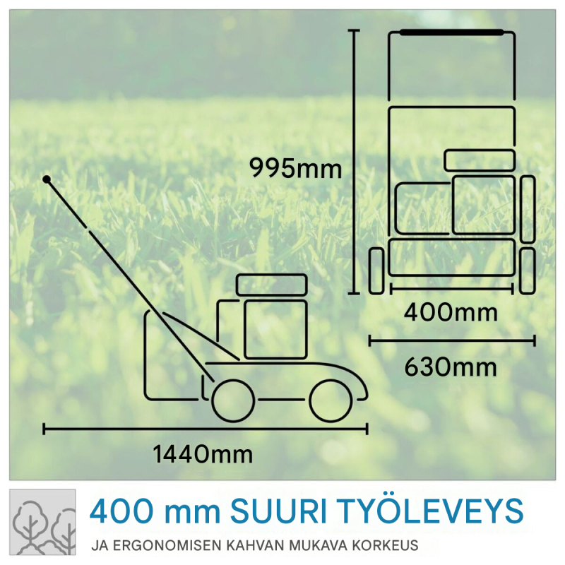 Güde GV 4001 B pystyleikkuri, 4-tahtimoottori, 400 mm, 30 l