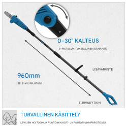 Güde GAK 7118.1 teleskooppinen oksaketjusaha, 710 W, 3000 mm, 190 mm, 95101