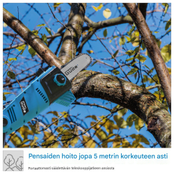 Güde GAK 7118.1 teleskooppinen oksaketjusaha, 710 W, 3000 mm, 190 mm, 95101
