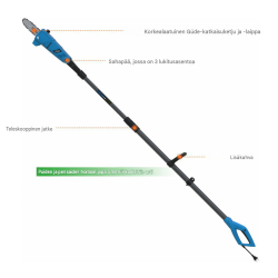 Güde GAK 7118.1 teleskooppinen oksaketjusaha, 710 W, 3000 mm, 190 mm, 95101