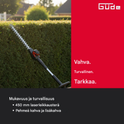 Güde GTHS 530-500 teleskooppipensasleikkuri, 500 W, 450 mm, enintään 2,6 m