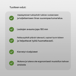 Puutavaran tartuntapihdit, punainen, 180 mm, 140 mm, 480 g