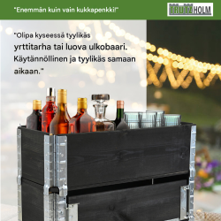Siirrettävä yrttilaatikko pyörillä, musta, 80 x 30 x 68 cm, puu