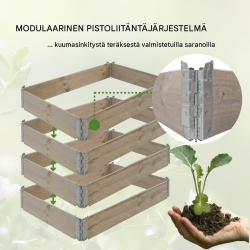 Kasvulava 4 kpl, harmaa havupuu, 120 x 80 x 80 cm, pinottava, 73880