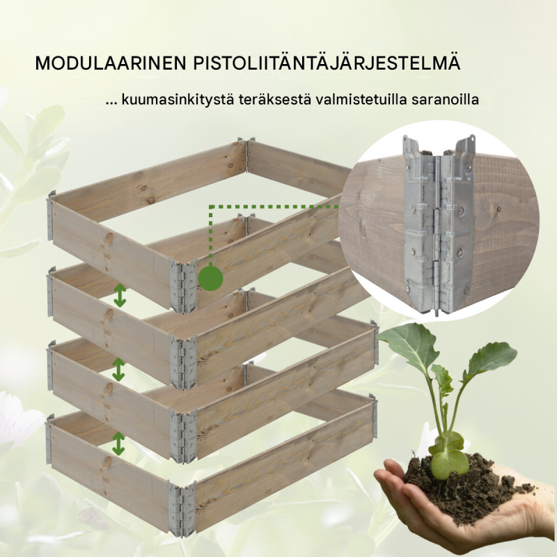 Kasvulava 4 kpl, harmaa havupuu, 120 x 80 x 80 cm, pinottava, 73880