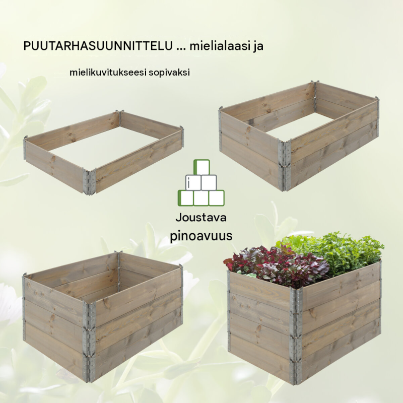 Kasvulava 4 kpl, harmaa havupuu, 120 x 80 x 80 cm, pinottava, 73880