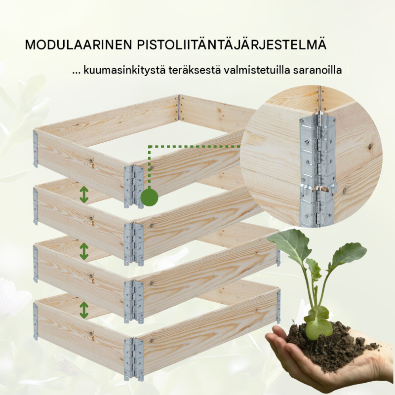 Kasvatuslaatikko 4 kpl, havupuu, 120 x 80 x 80 cm, pinottava, 73881