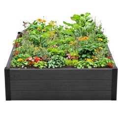 Korotettu kasvatuslaatikko 100 x 100 x 28 5 cm 260 l antrasiitti myyräverkko