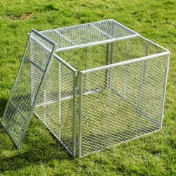 Metallikompostori 80x80x70 cm kuumasinkitty 4 osaa kaksiosainen kansi tuotenumero 5685