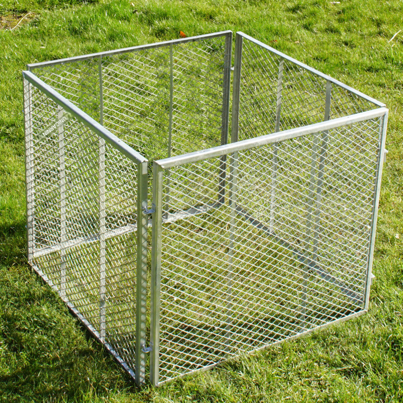 Metallikompostori 80x80x70 cm, kuumasinkitty, 4 osaa, kaksiosainen kansi, tuotenumero 5685