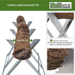 Taitettava sahauspukki, sinkitty teräs, 150 kg, 77 x 80 x 82 cm