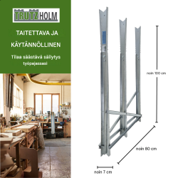 Taitettava sahauspukki, sinkitty teräs, 150 kg, 77 x 80 x 82 cm