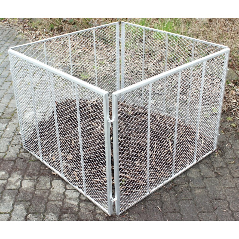 Metallikompostori 100 x 100 x 80 cm, feuerverzinkt, 2-osainen kansi