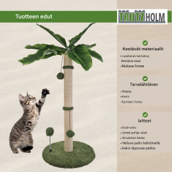 Kissan raapimispuu, palmu tai kaktus, sisal, 85 tai 103 cm