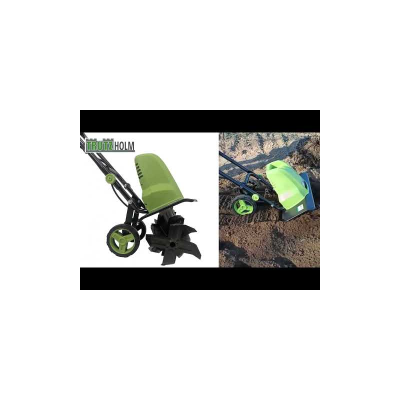 Sähköinen puutarhajyrsin 1500 W, 24 teräksistä terää, 45 cm työleveys, 22 cm työsyvyys