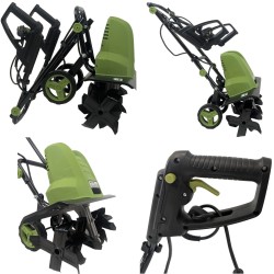 Sähköinen puutarhajyrsin 1500 W, 24 teräksistä terää, 45 cm työleveys, 22 cm työsyvyys
