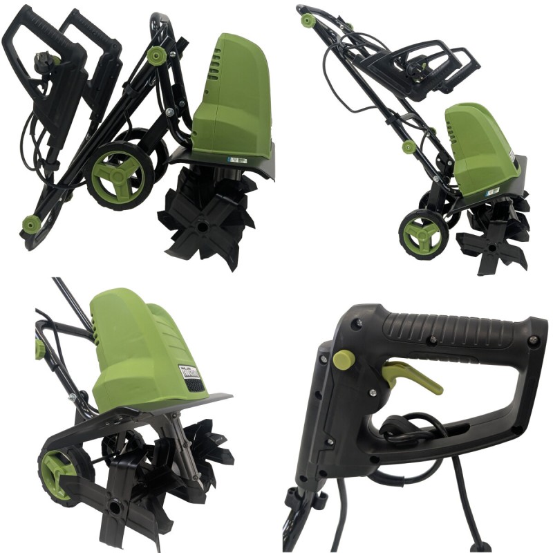 Sähköinen puutarhajyrsin 1500 W, 24 teräksistä terää, 45 cm työleveys, 22 cm työsyvyys