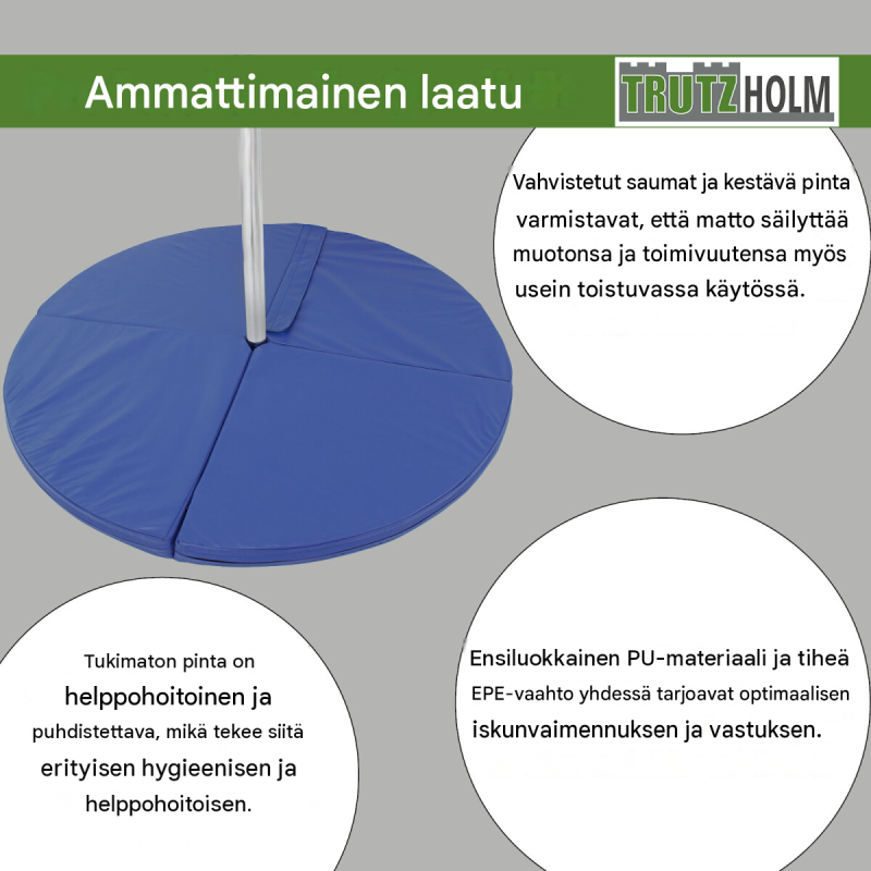 Tanssitankomatto Ø 120 cm, 5 tai 10 cm, PU ja EPE-vaahto, useita värejä
