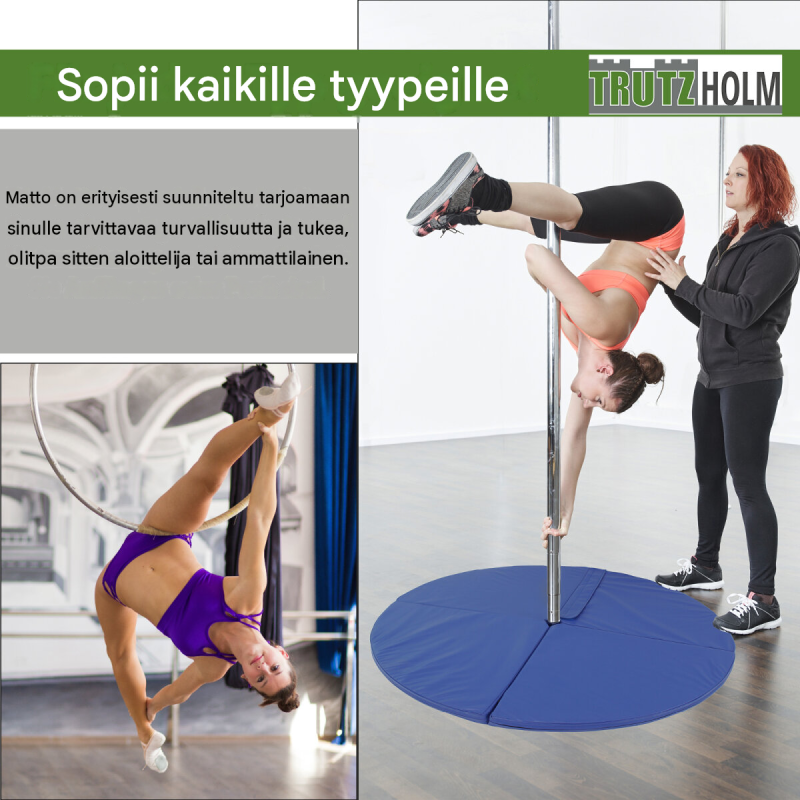 Tanssitankomatto Ø 120 cm, 5 tai 10 cm, PU ja EPE-vaahto, useita värejä