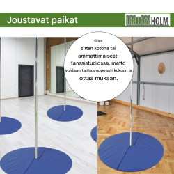 Tanssitankomatto Ø 120 cm, 5 tai 10 cm, PU ja EPE-vaahto, useita värejä
