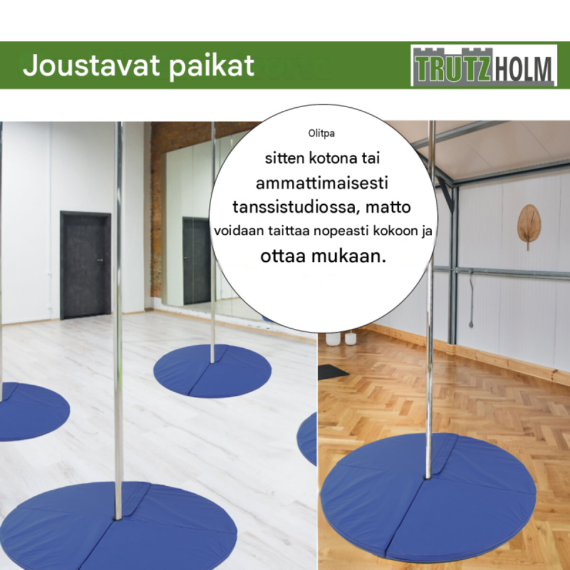 Tanssitankomatto Ø 120 cm, 5 tai 10 cm, PU ja EPE-vaahto, useita värejä