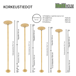 Pole dance -tanko, staattinen ja pyörivä, 2310–2740 mm, Ø 45 mm