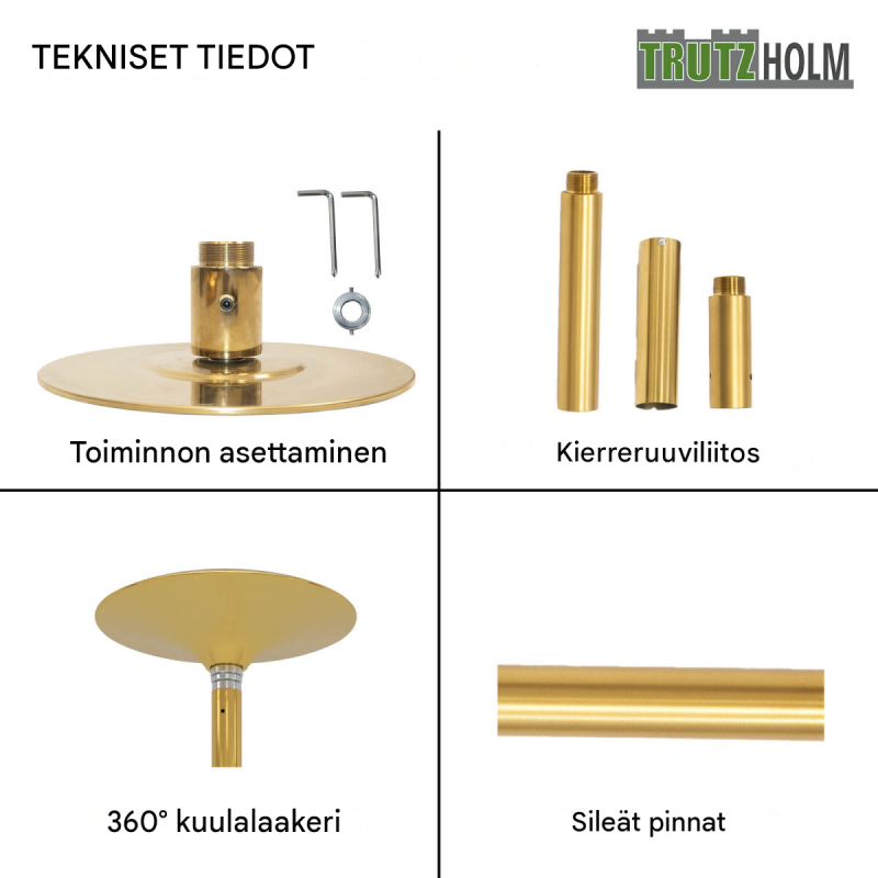 Pole dance -tanko, staattinen ja pyörivä, 2310–2740 mm, Ø 45 mm
